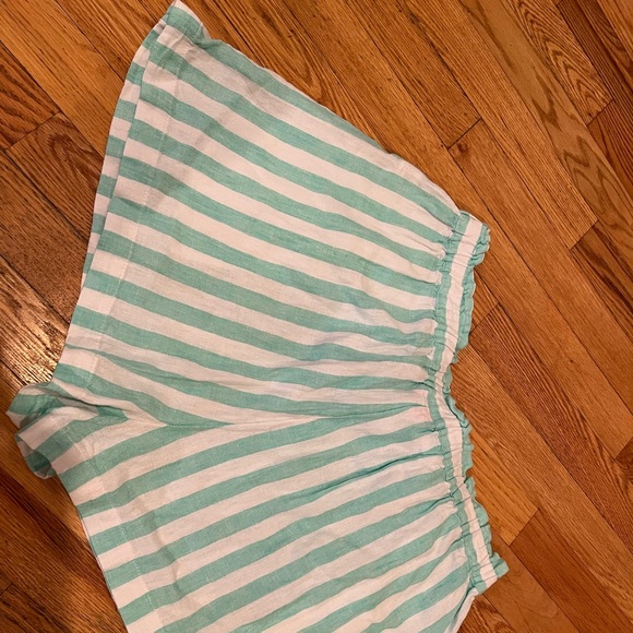 Stoney Clover Lane - High-Rise Linen Shorts - Mint Green & White - Size Large - Picture 2 of 8